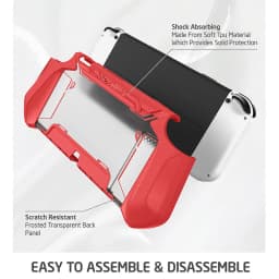 For Nintendo Switch OLED Case 2021 MUMBA Blade Series Dockable TPU Grip Protective Cover Compatible with Joy-Con Controller