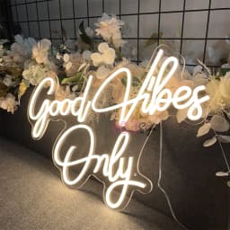 60cm Big Neon Sign LED Lights Good Vibes Only Neon Light Led Sign Beauty Room Decor Bedroom Girl Birthday Decor Wedding Wall Art