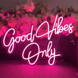 60cm Big Neon Sign LED Lights Good Vibes Only Neon Light Led Sign Beauty Room Decor Bedroom Girl Birthday Decor Wedding Wall Art