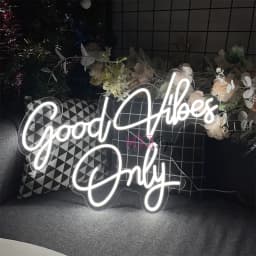 60cm Big Neon Sign LED Lights Good Vibes Only Neon Light Led Sign Beauty Room Decor Bedroom Girl Birthday Decor Wedding Wall Art