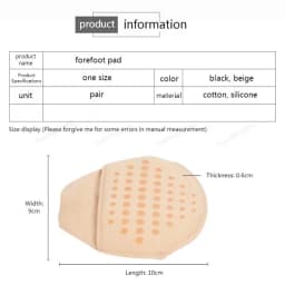 New Forefoot Pads Cotton Insoles Comfortable Shoe Pad Pain Relief Silicone Non-slip Shoe Insole for Women Foot Care Products