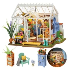 Rolife Dreamy Garden House 3D Puzzle DIY Miniature Dollhouse Kit Crafts Hobbies Bookshelf Decorative Objects DG163