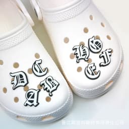 New Style Letters Shoe Decorations Old English Alphabet Shoes Charms Silicone Shoe Accessories DIY Wristband Hole Slipper Decor
