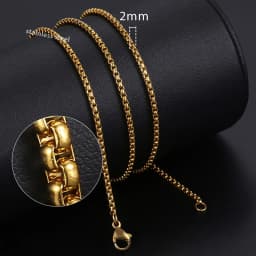 2mm Women Men's Stainless Steel Thick Box Chain Choker Necklaces 16-24inch Any Length Fashion Jewelry Accessories KN385A