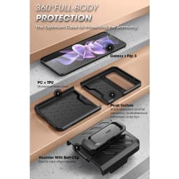 SUPCASE For Samsung Galaxy Z Flip 3 Case 5G (2021 Release) UB Pro Full-Body Dual Layer Rugged Protective Case with Holster