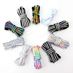 Reflective Shoe laces Fashion Rainbow Shoelaces White Black Elastic Laces Sneakers Round Shoelace for Shoes 100/120/140cm 1Pair