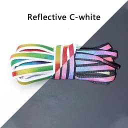 Reflective Shoe laces Fashion Rainbow Shoelaces White Black Elastic Laces Sneakers Round Shoelace for Shoes 100/120/140cm 1Pair