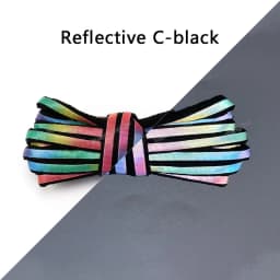 Reflective Shoe laces Fashion Rainbow Shoelaces White Black Elastic Laces Sneakers Round Shoelace for Shoes 100/120/140cm 1Pair