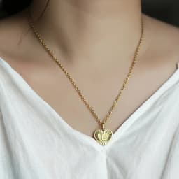 2pcs/set Heart Square Initial Letter Pendant Necklace Rolo Cable Box Chain Gold Color Stainless Steel Name Jewelry for Women