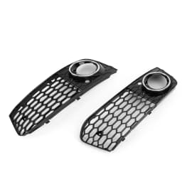 For Audi A4 B8 RS4 2009 2010 2011 2012 Honeycomb Mesh Fog Light Open Vent A4 Grille Intake Cover 8KD807682 8KD807681 Grill Parts