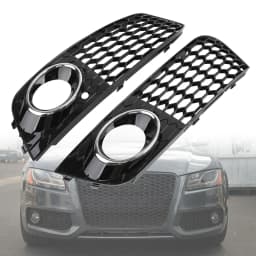 For Audi A4 B8 RS4 2009 2010 2011 2012 Honeycomb Mesh Fog Light Open Vent A4 Grille Intake Cover 8KD807682 8KD807681 Grill Parts