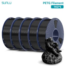SUNLU PETG 3D Filament 1KG 1.75MM 5Rolls Arranged Neatly Clogging Free No Bubble Odorless Eco-Friendly Good Toughness