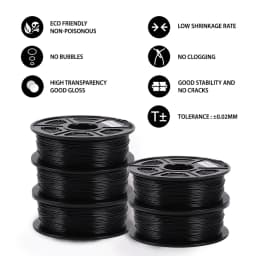 SUNLU PETG 3D Filament 1KG 1.75MM 5Rolls Arranged Neatly Clogging Free No Bubble Odorless Eco-Friendly Good Toughness