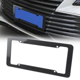 2 Pieces Universal US CA Standard Size Carbon Fiber Texture Car License Plate Frame Cover Holder Accessoriesr