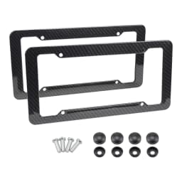 2 Pieces Universal US CA Standard Size Carbon Fiber Texture Car License Plate Frame Cover Holder Accessoriesr