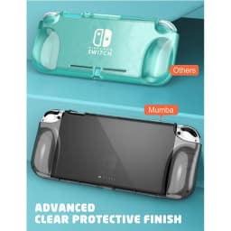 MUMBA for Nintendo Switch OLED Case 2021 Thunderbolt Protective Clear Cover with TPU Grip Compatible with Switch OLED Console
