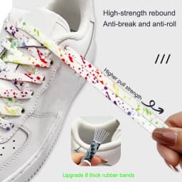 8MM Rainbow Elastic laces Sneakers AF1 No tie Shoelaces for Shoes Kids Adult Quick Flat Shoelace without ties Shoe Accessories