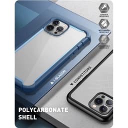 For iPhone 14 Pro Case 6.1 inch (2022 Release) I-BLASON Ares Dual Layer Rugged Clear Bumper Case with Built-in Screen Protector