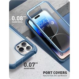 For iPhone 14 Pro Case 6.1 inch (2022 Release) I-BLASON Ares Dual Layer Rugged Clear Bumper Case with Built-in Screen Protector