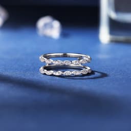 Newshe Solid 925 Sterling Silver Hollow Wedding Rings For Women Round White AAAAA CZ Wrap Guard Ring Enhancer