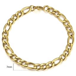 3mm//5mm/7mm/9mm Gold Silver Color Figaro Link Chain Stainless Steel Jewelry Classic Curb Bracelets for Men Women KBM171