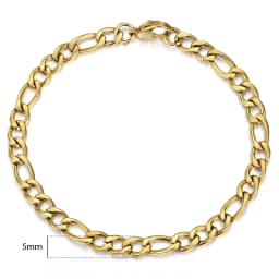 3mm//5mm/7mm/9mm Gold Silver Color Figaro Link Chain Stainless Steel Jewelry Classic Curb Bracelets for Men Women KBM171
