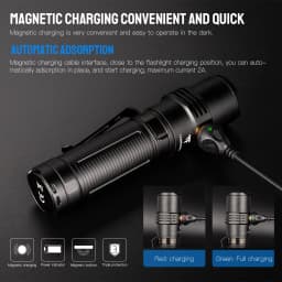 Trustfire MC5 LED Flashlight 3300Lumen Rechargeable Lamp EDC 21700 Battery Torchs with Magnetic USB Charging and Power Indicator