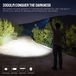 Trustfire MC5 LED Flashlight 3300Lumen Rechargeable Lamp EDC 21700 Battery Torchs with Magnetic USB Charging and Power Indicator