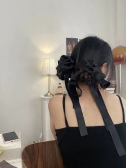 2pcs Korean Elegant Bow Ribbon Hair Scrunchies For Women Girls Elastic Hair Ring Sweet Ponytail Holder Headwear Hair Accessories