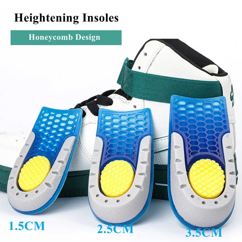 Silicone Height Increase Insole Soft Elastic Half Insoles for Feet Plantar Fasciitis Shoes Inserts Non Slip Shoe Pads 1Pair