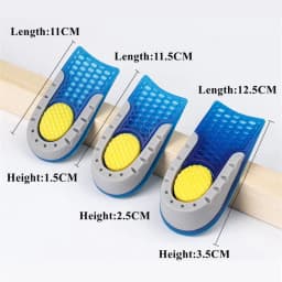 Silicone Height Increase Insole Soft Elastic Half Insoles for Feet Plantar Fasciitis Shoes Inserts Non Slip Shoe Pads 1Pair