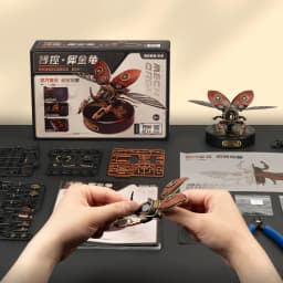 Robotime Rokr 3D Puzzle Golden Coin Turtle Industrial-style Building Block Toys for Kids Adults Steampunk Design with LED Light