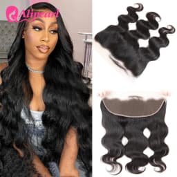 Ali Pearl Body Wave Transparent Lace Frontal Pre-Plucked with Baby Hair Brazilain 13x4 Lace Frontal For Women 100% Human Hair