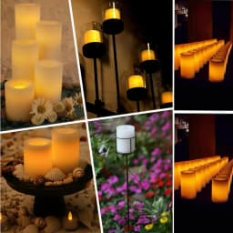 2PCS Flickering Flameless Resin Pillar LED Candle Lights with 6 Hour Timer Outdoor LED Candles Valentine's Day Party Decoration