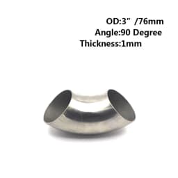 63mm Stainless Exhaust Pipe Exhaust Elbow Exhaust Systems Steel Tube 51mm 60mm 76mm 90 Degree exhaust pipe 201 Elbow 4efte