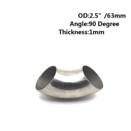 63mm Stainless Exhaust Pipe Exhaust Elbow Exhaust Systems Steel Tube 51mm 60mm 76mm 90 Degree exhaust pipe 201 Elbow 4efte