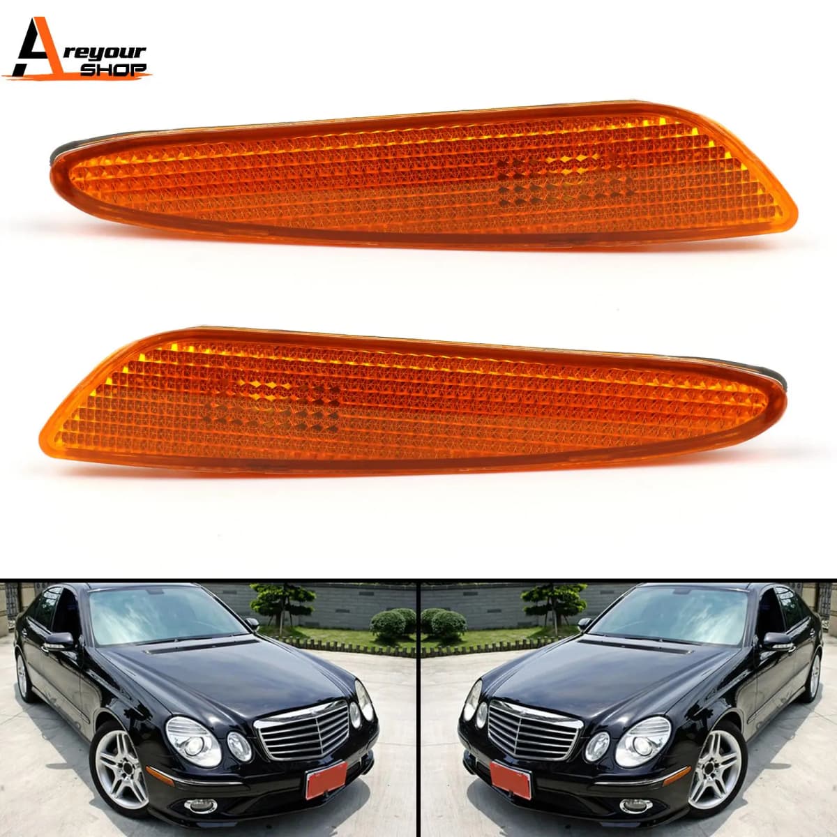 Areyourshop Side Marker Light in Bumper Turn Signal Light for Benz W211 E-Class 2003-2006 Turn Signal Lamp Car Accessories Parts