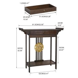 Vintage Rustic Console Table Hall Console Table Luxurious Totem Decor with Pull Drawer & Shelf Living Room Furniture