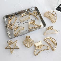 Fashion Women Girls Geometric Metal Hair Claw Clamps Hair Crab Moon Shape Hair Clip Claws Solid Color Hair Accessories Hairpin