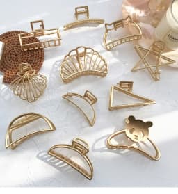 Fashion Women Girls Geometric Metal Hair Claw Clamps Hair Crab Moon Shape Hair Clip Claws Solid Color Hair Accessories Hairpin