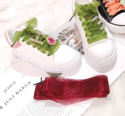 DIY Shoelaces Decoration Metal Snow yarn Shoelace Diamond letters Shoe Accessories Shiny Rhinestones Shoes Decorative Accessory