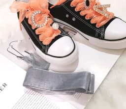 DIY Shoelaces Decoration Metal Snow yarn Shoelace Diamond letters Shoe Accessories Shiny Rhinestones Shoes Decorative Accessory