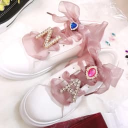 DIY Shoelaces Decoration Metal Snow yarn Shoelace Diamond letters Shoe Accessories Shiny Rhinestones Shoes Decorative Accessory
