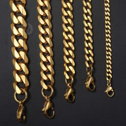 Hiphop Stainless Steel Necklace Curb Cuban Link Chain For Men Women Gold Color Solid Metal Punk Jewelry Gift KNM08