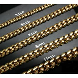 Hiphop Stainless Steel Necklace Curb Cuban Link Chain For Men Women Gold Color Solid Metal Punk Jewelry Gift KNM08