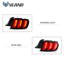 Vland 5 Modes LED Sequential Turn Signal Tail Lights Upgrade For 2015-2023 Ford Mustang S550 Direct Replacement Lamps
