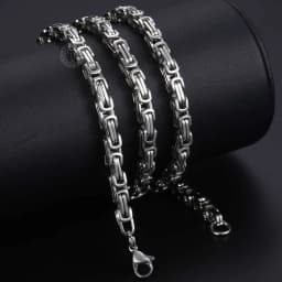 5MM Men's Byzantine Box Link Chain Necklace Gold Color Black Silver Color Stainless Steel Necklaces Punk Jewelry Dropshipping