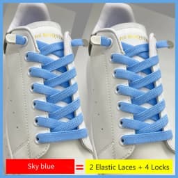 No Tie Shoe laces Elastic Laces Sneakers 8MM Widened Flat Elastic Shoelaces without ties Kids Adult Shoelace Shoes Accessories