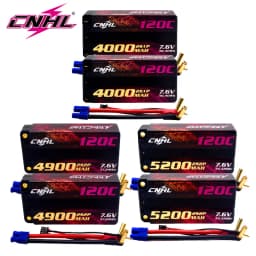 2pcs CNHL Lipo Battery 2S 7.6V 4000mAh 4900mAh 5200mAh 120C HV Shorty Hard Case With EC3 Plug For RC Car Airplane Truck Boat