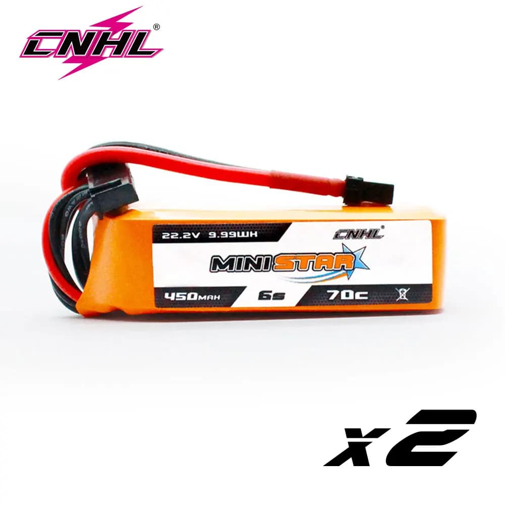 2PCS CNHL 6S 22.2V 450mAh Lipo Battery 70C Ministar With XT30 Plug For Mini Quad FPV Drone RC Quadcopter Helicopter Airplane